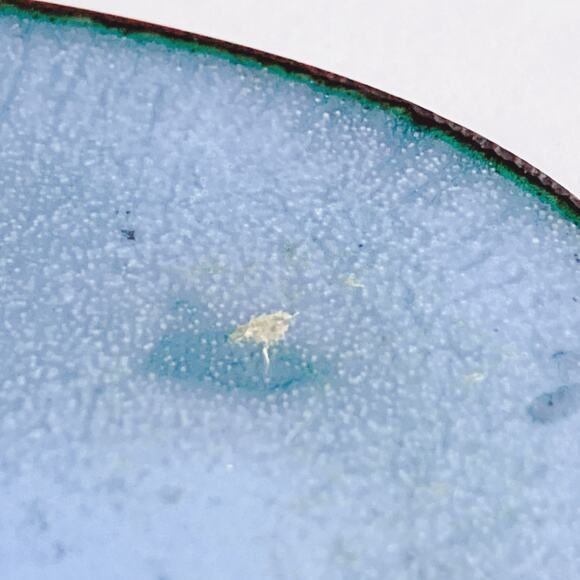 Mid Century Enamel Pendant Purple White Abstract VTG 1960s Necklace Modernist - Picture 12 of 14